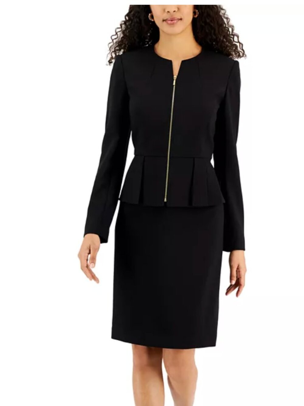 NWT Tahari ASL Zipper Black Skirt and Jacket Suit Set 4
